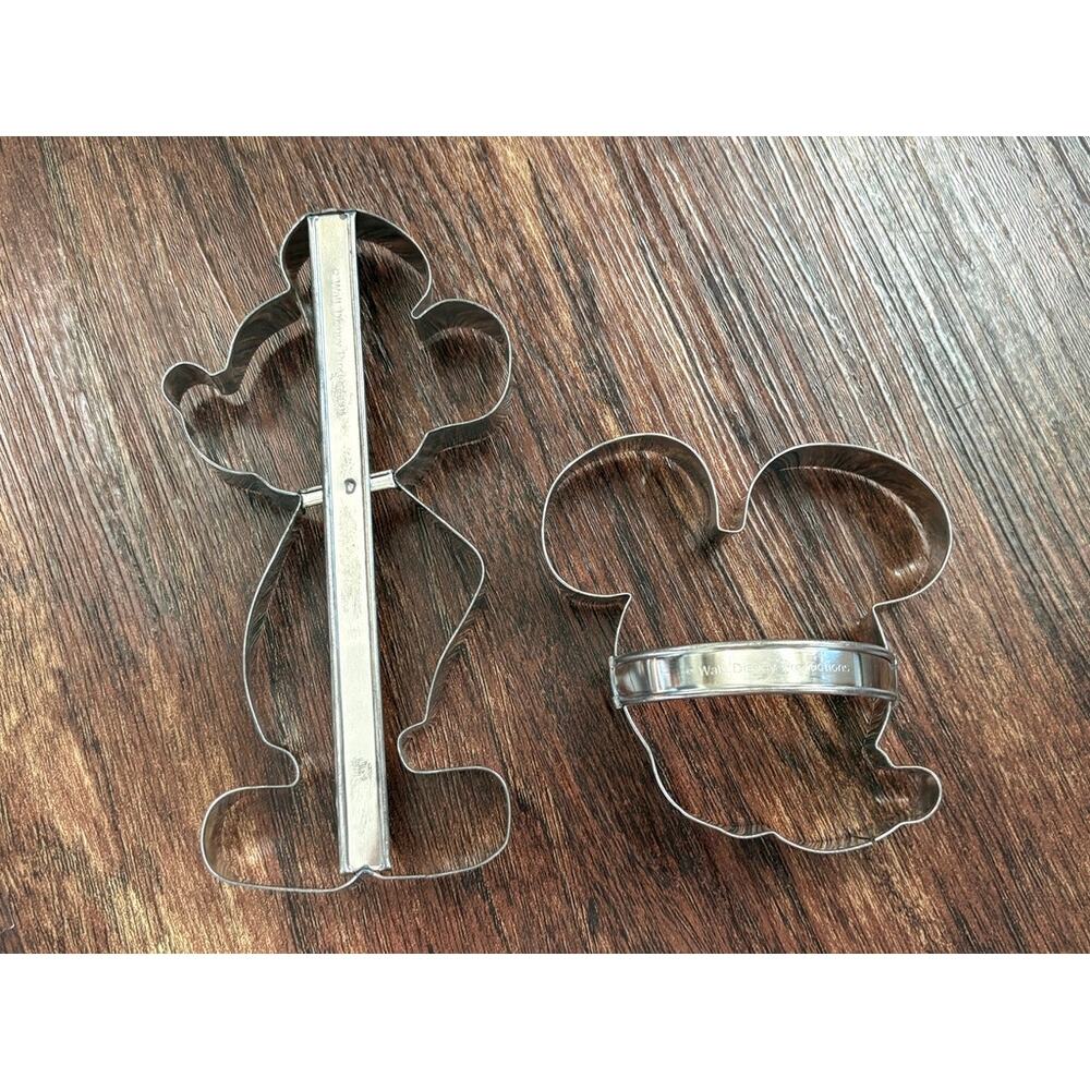 Vintage Mickey Mouse Metal Cookie Cutters Set of 2 Walt Disney Productions
